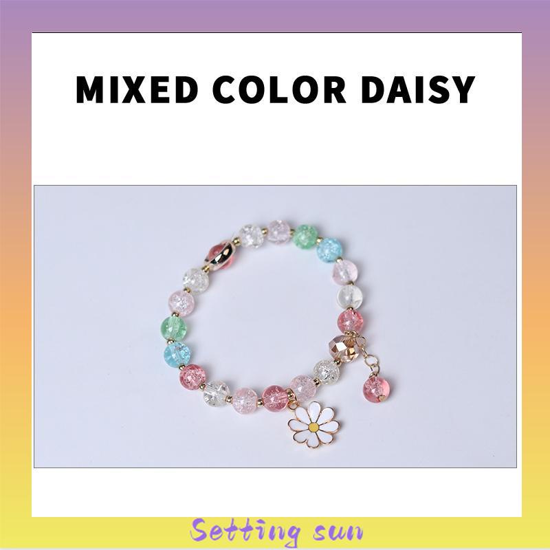 Gelang Rumbai Bunga Daisy Kristal Korea Wanita Gadis Gelang Perhiasan Aksesoris TN