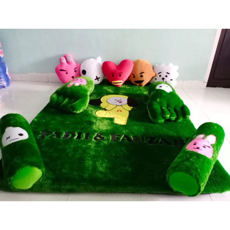 karpet,kasur karakter full set 9 bantal fnc