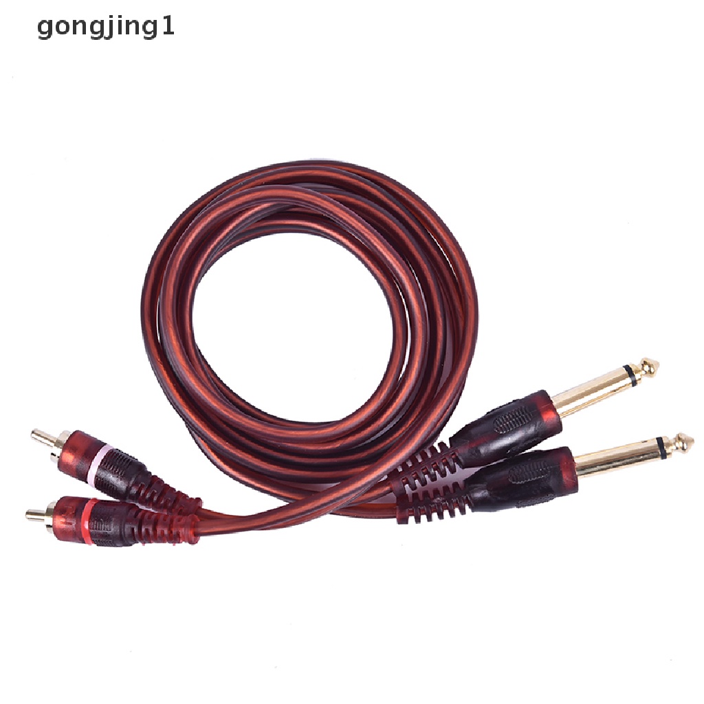 Kabel Audio Mixer Dual RCA Male to Dual 6.35mm 1 / 4 inch Panjang 1.5M