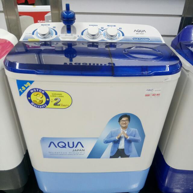 AQUA Mesin Cuci 2 Tabung KAPASITAS 7 KG Twin Tub QW-760XT/ 750XT / 751 XT / 781 XT / 755 XT Mesin Cuci Aqua Japan