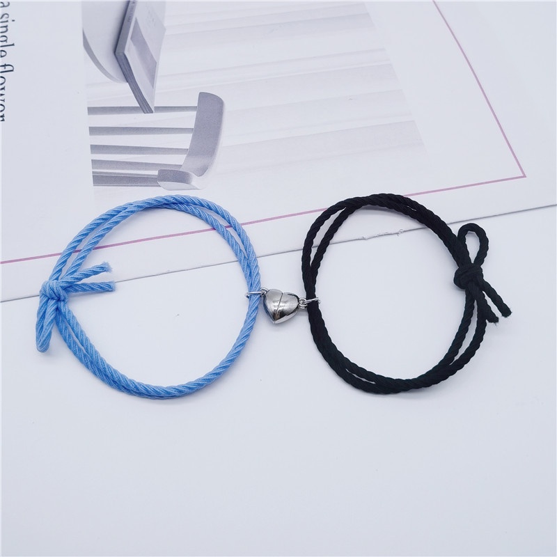 OSM JKT G5277 (2PCS) Gelang Couple Magnet Love / Gelang Couple Pria Wanita / Gelang Fashion Korea / Gelang Love Hati (Sepasang)-5