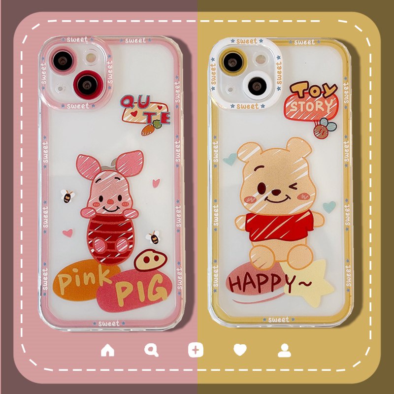 Winnie the Pooh seri Soft Back Case Samsung Galaxy Note 20 Ultra A13 A10S A03 Core M52 A73 S21 S20 FE J5 J7 Prime J4 Plus A32 Redmi Note 10 Pro 10C Poco X3 NFC Pro VIVO V23 Pro OPPO Penutup A96 Reno 7Z