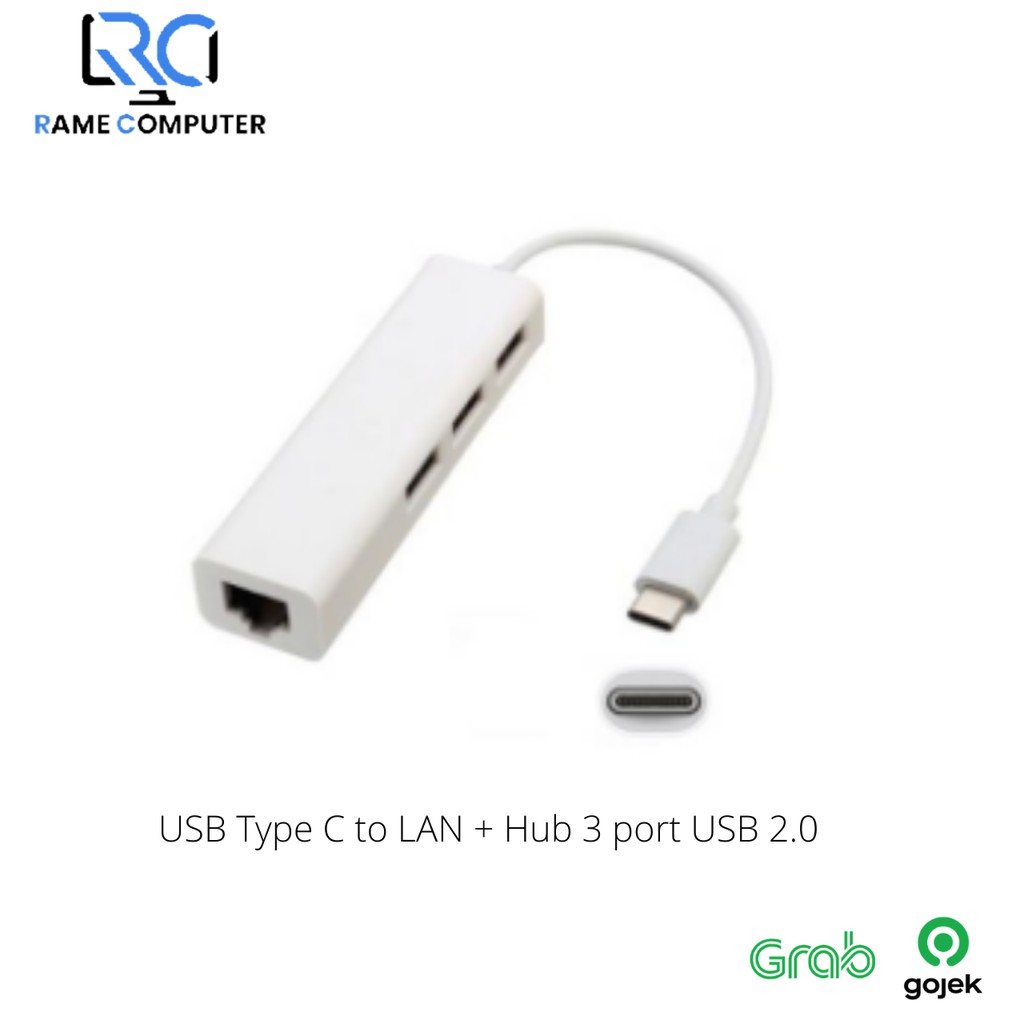 USB Type-C to USB Hub 3Port with LAN Ethernet