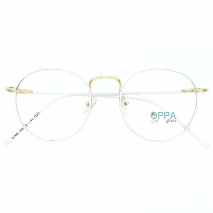 tahan Frame Kacamata Korea Pria Wanita OPPA OP02 FWHGD Putih Bulat Fashion