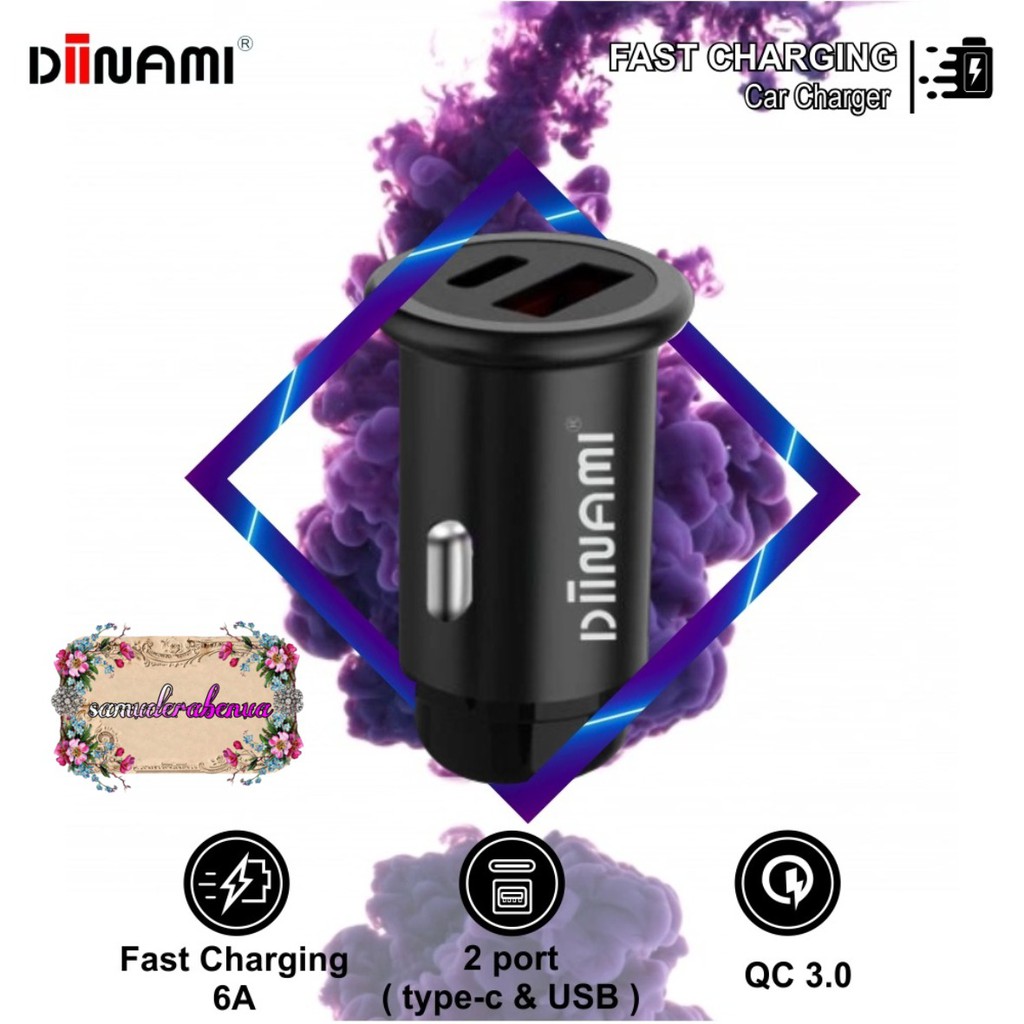 BM078 Saver Cashan Mobil Original DIINAMI C17 Dual Usb Qualcom 6A Samsung Oppo Xiaomi Iphone Vivo SB1508