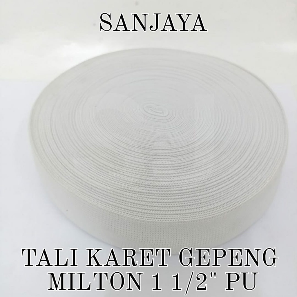TALI KARET ELASTIS / TALI MASKER KARET / TALI ELASTIS GEPENG PUTIH / TALI KARET GEPENG MILTON PU