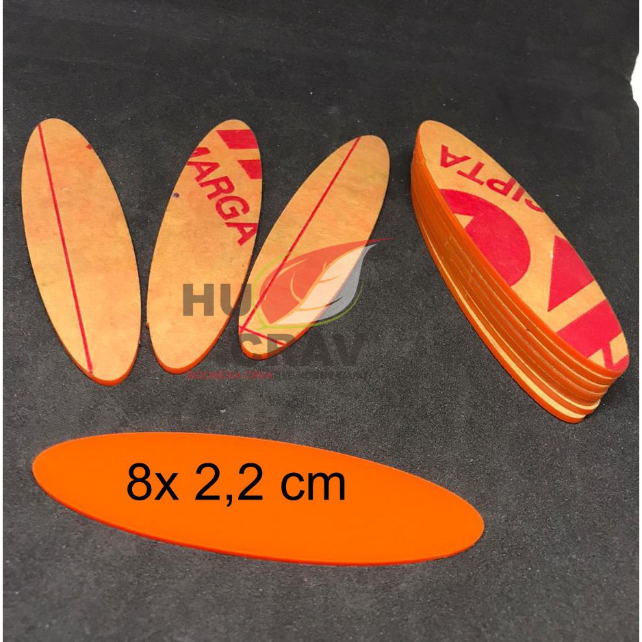 

Bahan Akrilik Nama Dada 8x2,2cm Name Tag Oval Warna ORANGE Acrylic