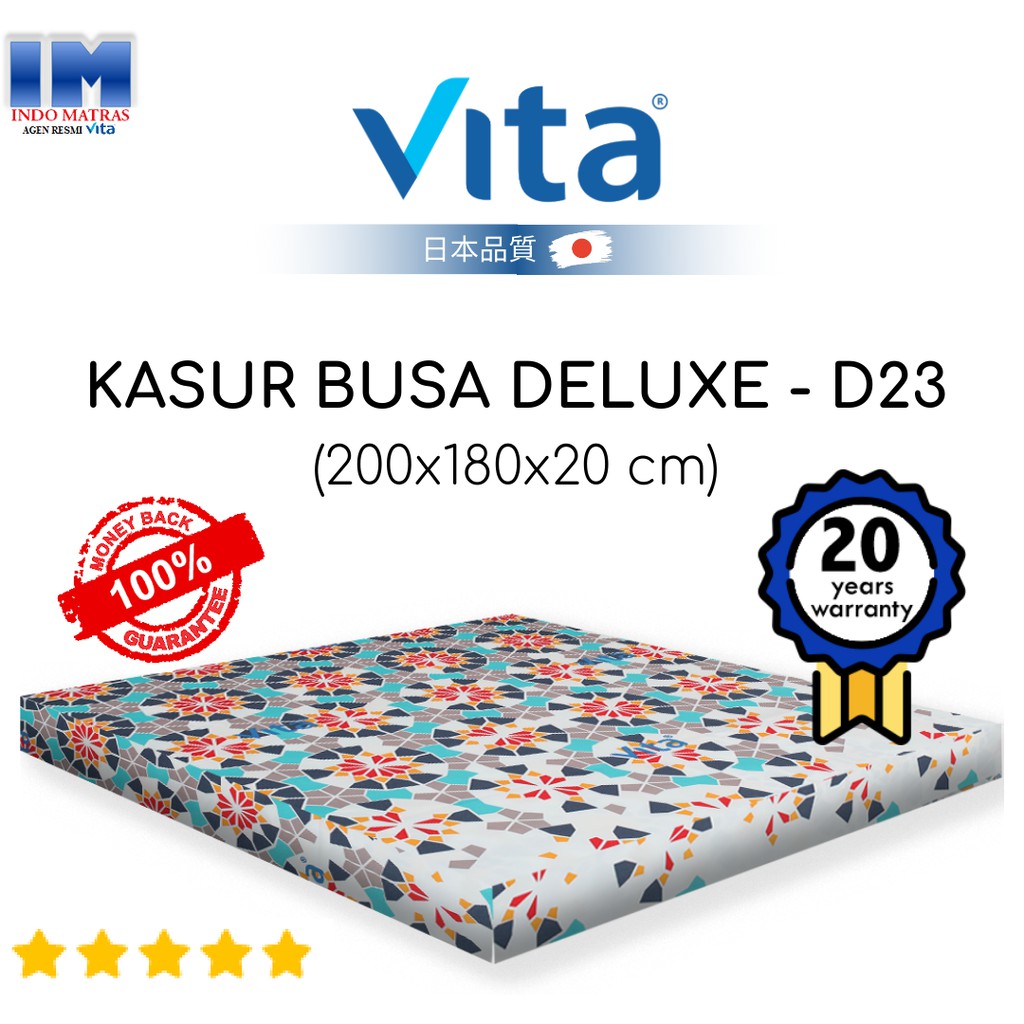 KASUR TIDUR BUSA DELUXE KING 200x180x20 MEREK VITA PRODUK ASLI INOAC