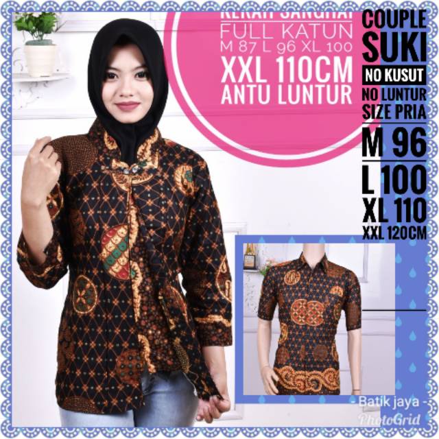 Bluse atasan sanghai batik smok grosir murah tanah abang