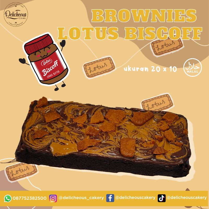 

LOTUS BISCOFF BROWNIES | FUDGY BROWNIES | BROWNIES PANGGANG | BROWNIES LOTUS 20 X 10