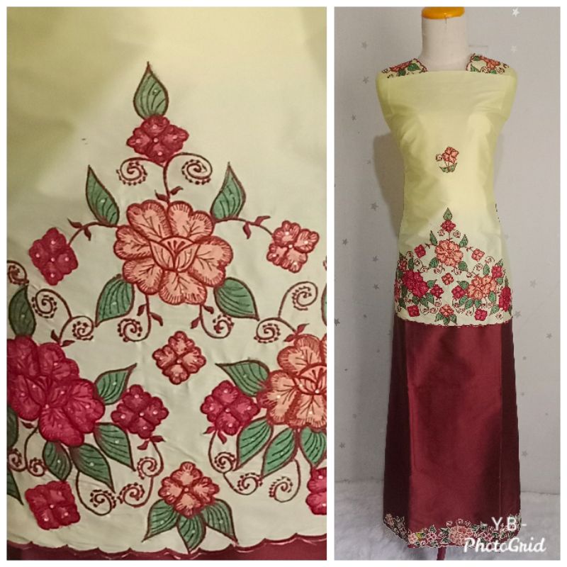 Bahan kurung bordir taveta, motif mix 02