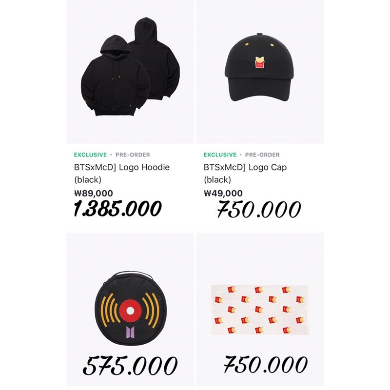 PO OFFICIAL BTS x Mcd Merch