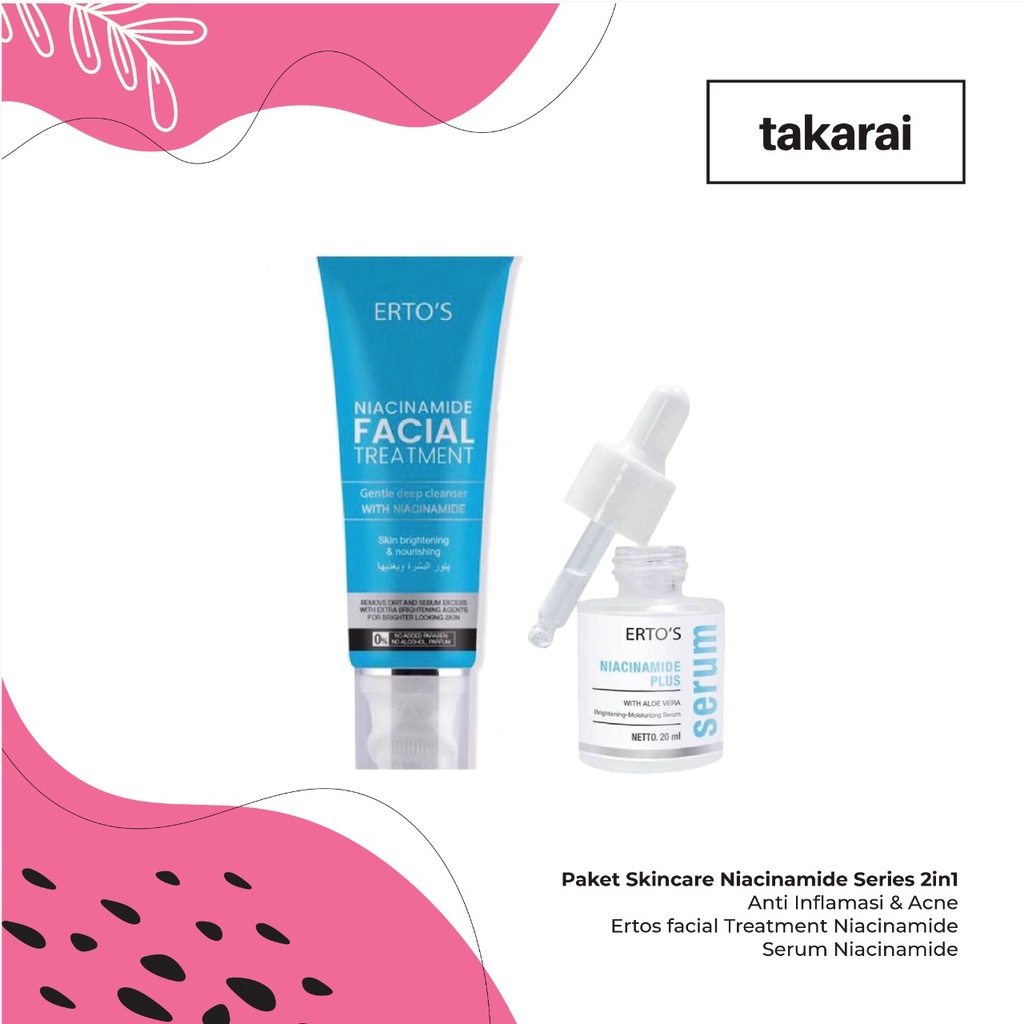 [ORI] Paket Skincare Niacinamide Series 2in1Facial Treatment 100ml + Serum Niacinamide 20ml Facial Wajah dan Muka BPOM