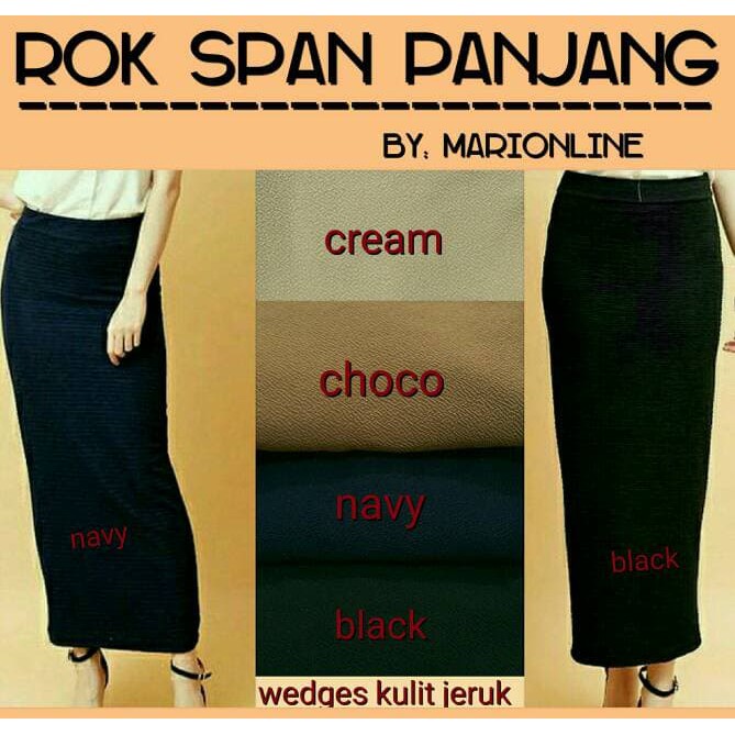 rok span panjang kulit jeruk