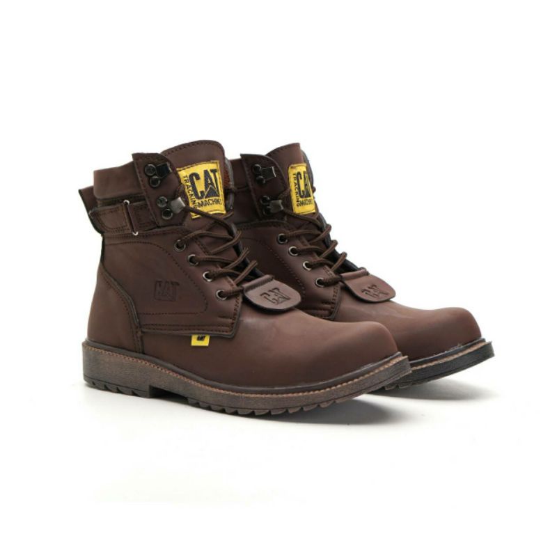 CAT Work Safety Boots Leather Sepatu Boots Pria Boots Klasik Casual Kerja Formal Sneakers Hita N6I1