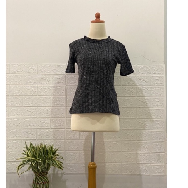 baju semi rajut ZARA hitam size S preloved second pemakaian pribadi