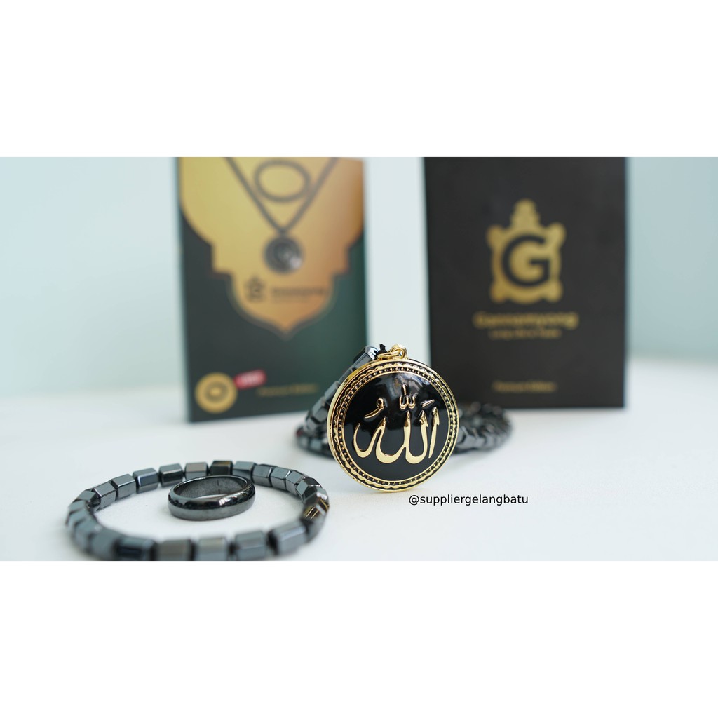 PAKET CINCIN KALUNG SEHAT LAFAZ ARAB HITAM GOLD GANNAMYONG premium