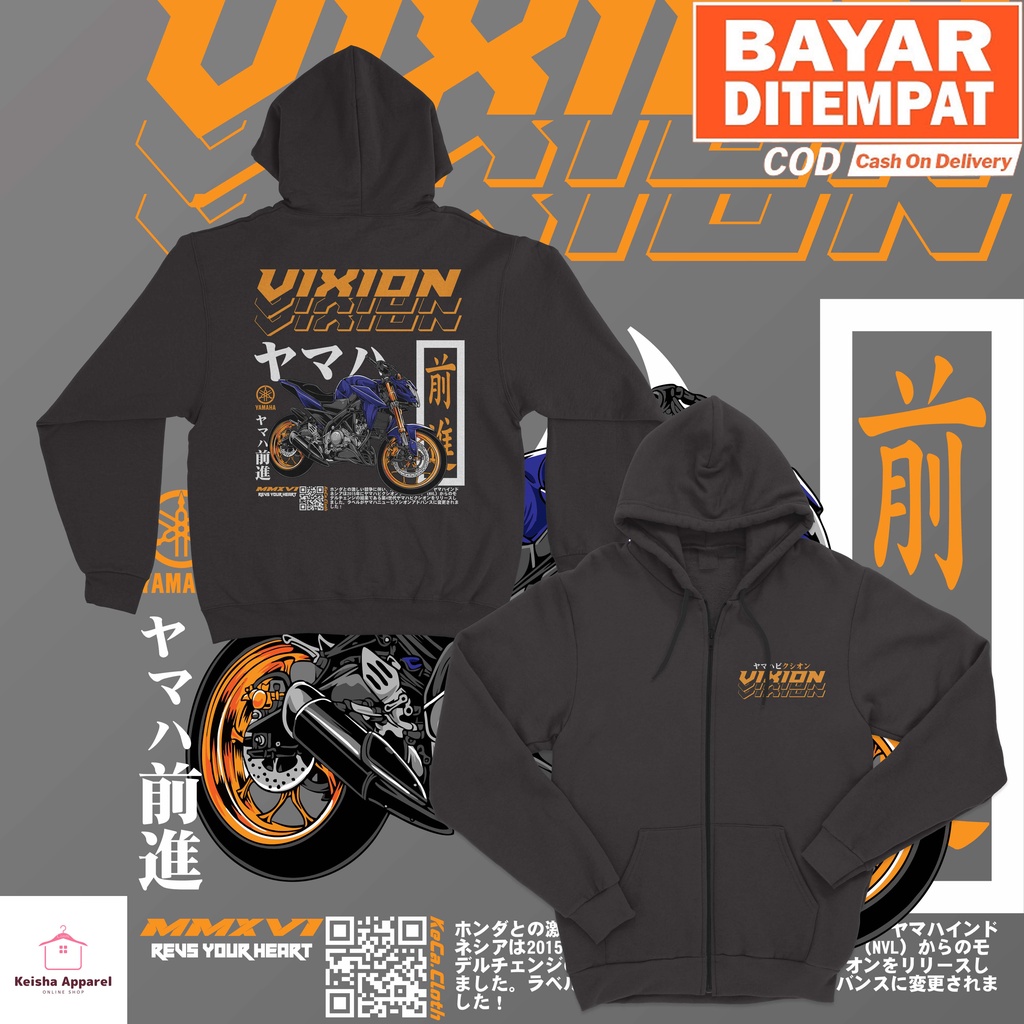 JAKET ZIPPER YAMAHA VIXION MMXVI SERIES JAKET VIXION COWOK CEWEK