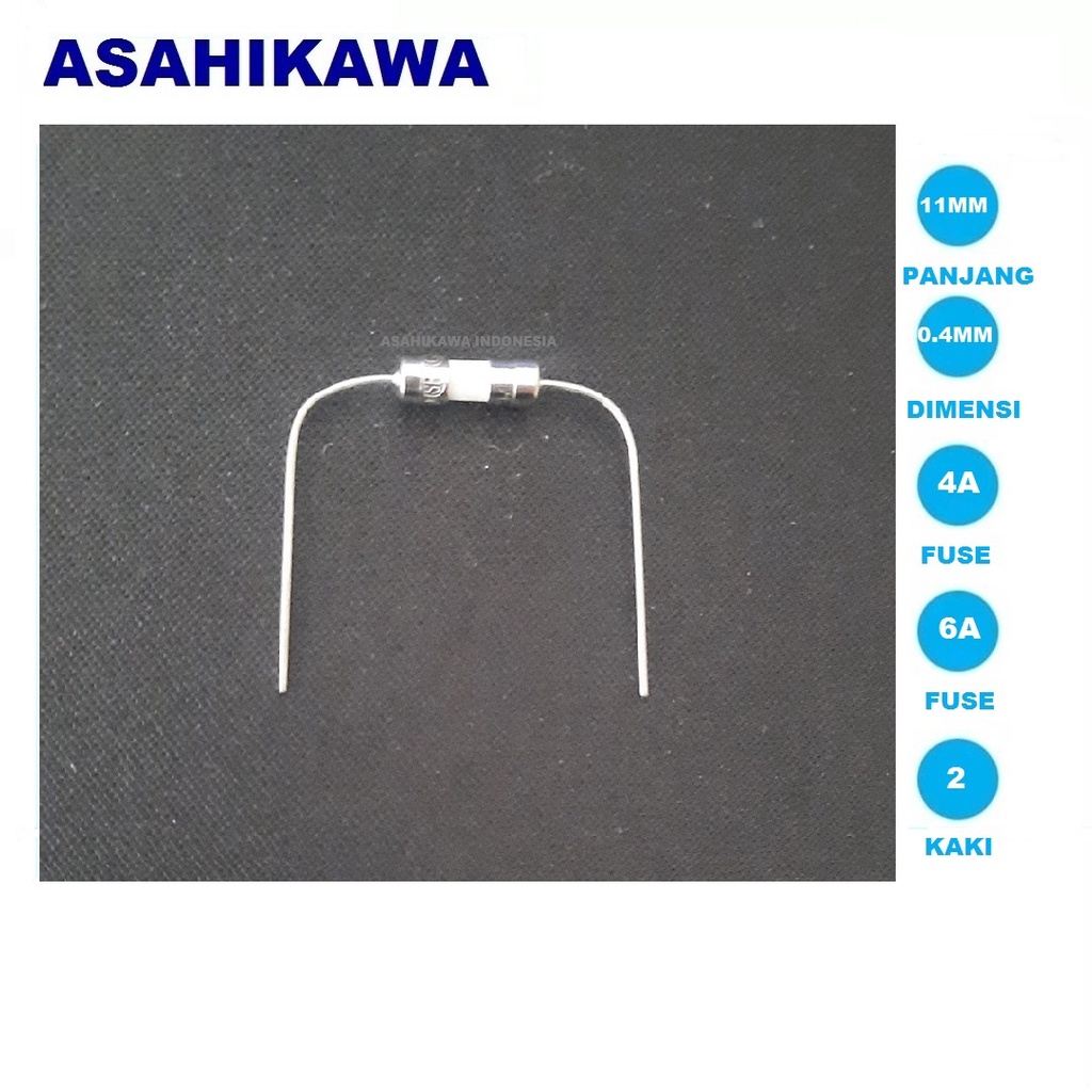 Asahikawa Ceramic Fuse Sekring Keramik Fuse Keramik Kaki Dua Original 250V