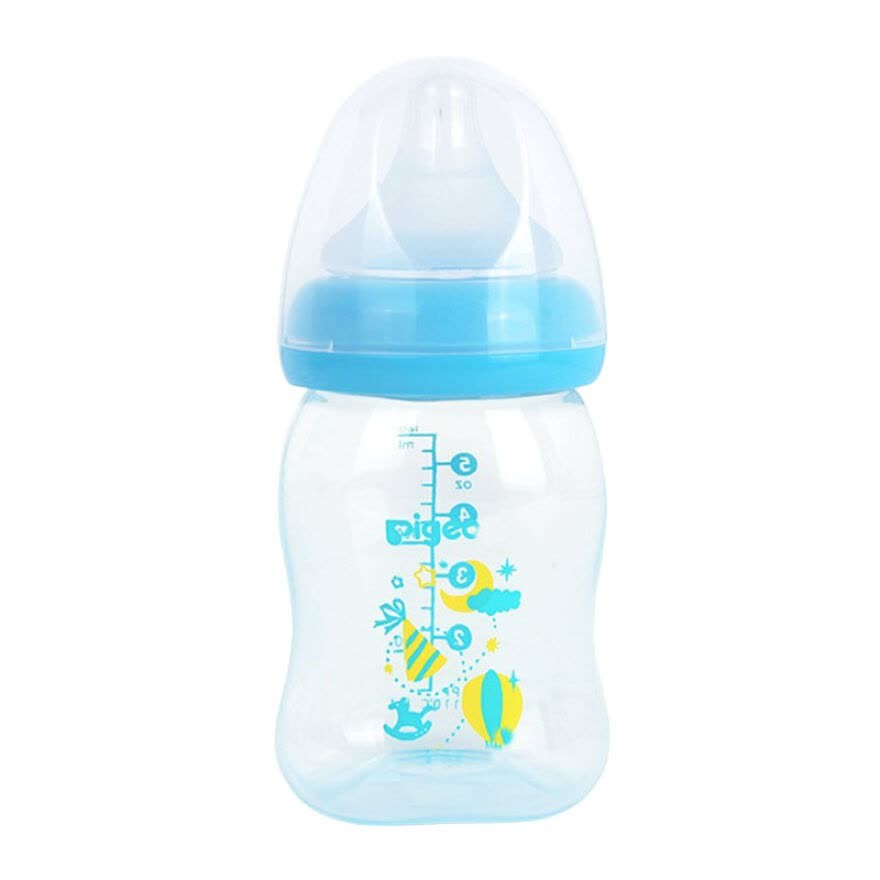 PIGEON Bottle PP Clear Wide Neck 160ml BLUE