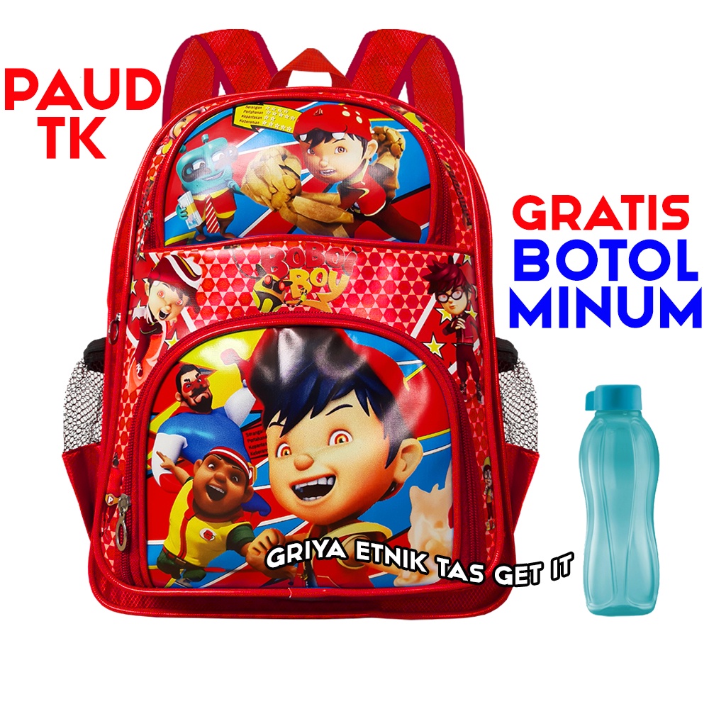 Tas Sekolah Anak Laki laki TK Paud BONUS BOTOL Nusa Stumble Boboiboy Ben 10 Free Fire Batman Prada