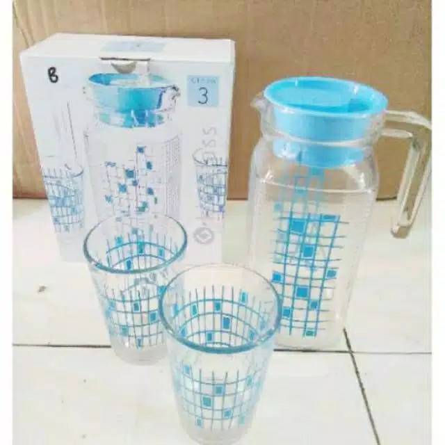 TEKO SET GELAS KIMGLASS 3 IN 1
