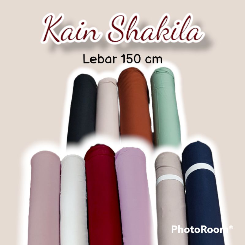 Kain Shakila Polos Bahan jatuh sedikit stretch