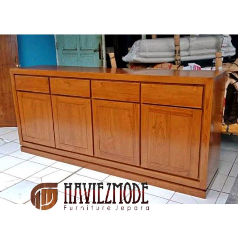 Bufet TV minimalis modern meja tv minimalis lemari pendek kayu jati