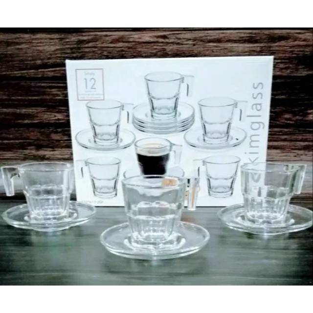 Jual Gelas Cangkir Espresso Kaca Bening 6 Set Gelas Kopi V90 Shopee Indonesia 4724