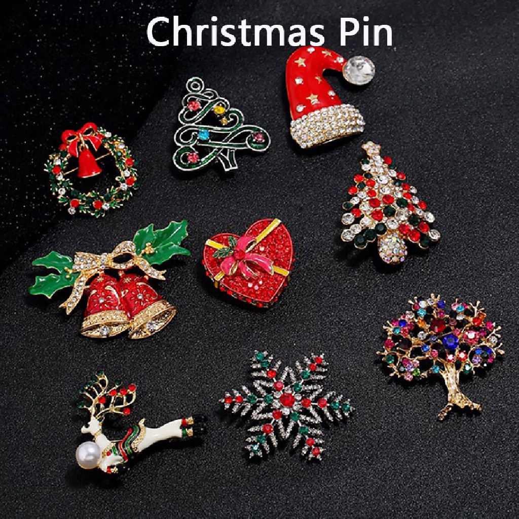 Gongjing1 Bros Pin Bentuk Wreath Natal Elegan Portable Untuk Wanita