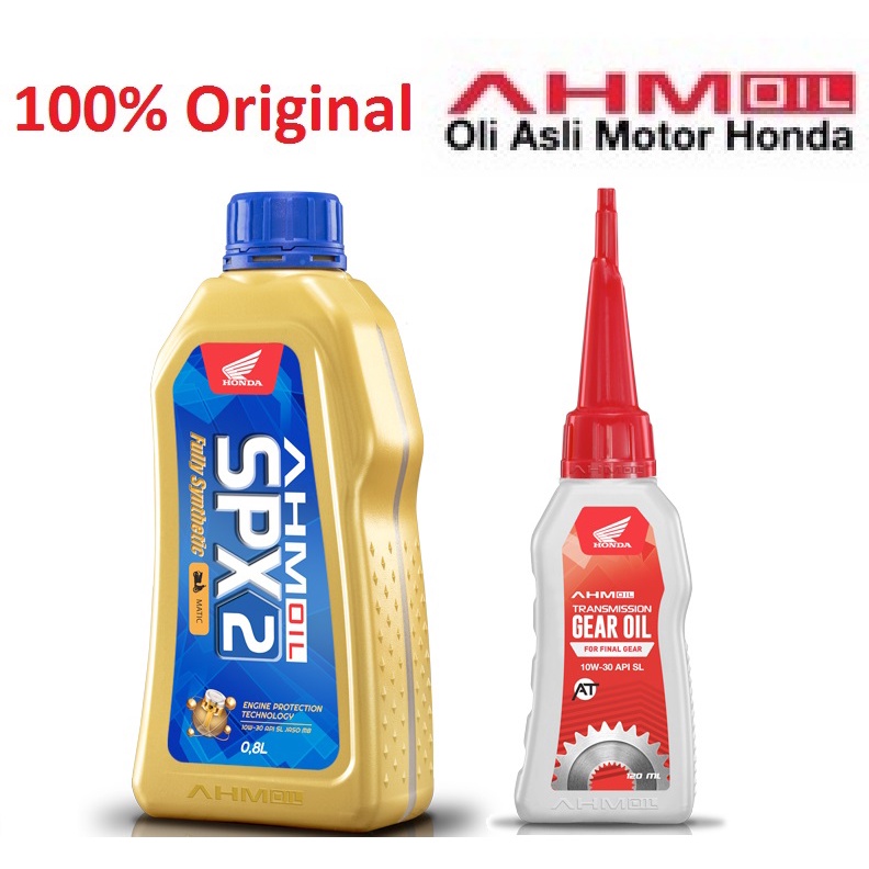 Paket oli mesin plus gardan SPX - 2 SPX2 SPX-2 SJ 10W-30 JASO MB 800 ml AHM OIL asli ori matic matic