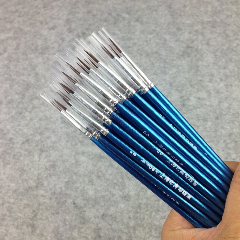 Mary 10Pcs Nylon Hair Artis Paint Brush Acrylic Cat Air Bulat Halus Tangan Titik Tip