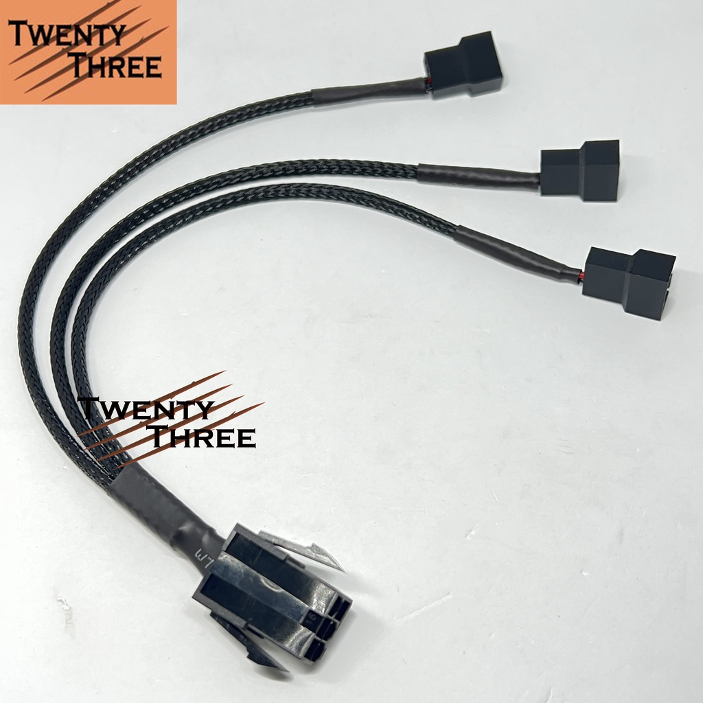 Kabel Splitter Fan 6 pin 6pin to triple 3x 4 pin 4pin Cable Adapter