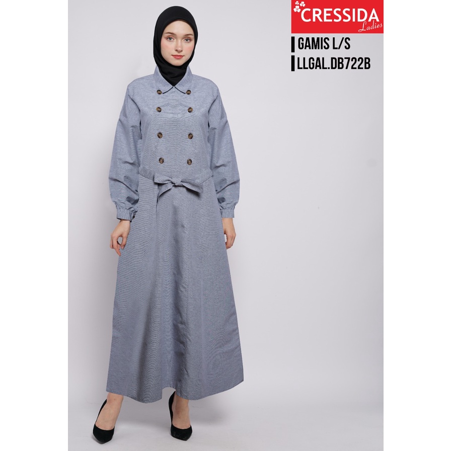 gof CRESSIDA GAMIS Fashion Muslim Dress Muslimah  Dress Muslimah Gamis Wanita Polos Motif-LLGAL