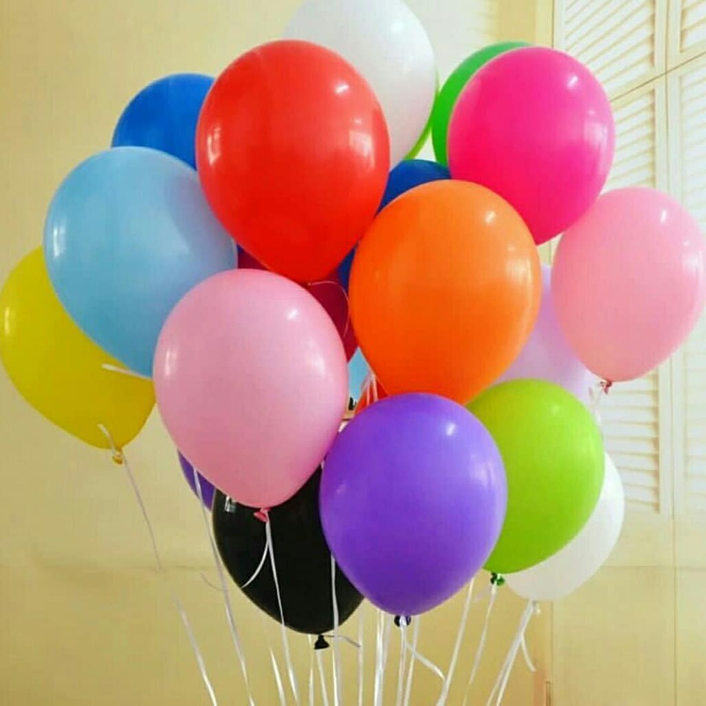 balon latex metalic 12 inch balon polos warna pink kuning hitam biru hijau merah putih hitam metalik