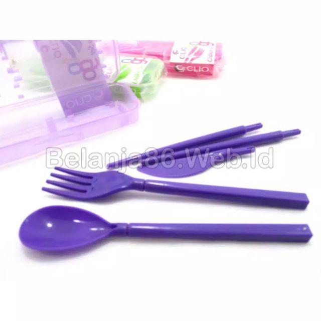 Clio - Cleo Plastic Cultery Set - Perlengkapan Makan Plastik Clio - Cleo