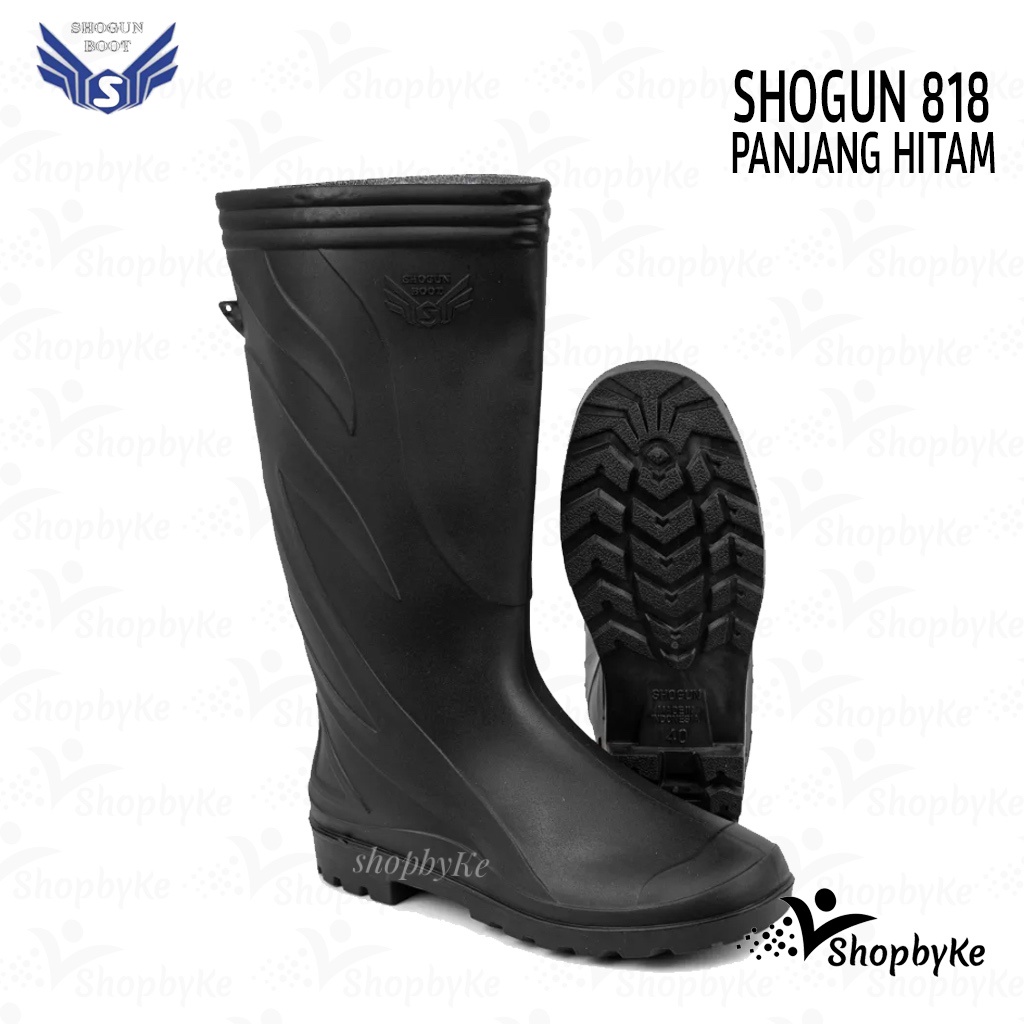 Sepatu Boots Karet SHOGUN 818 HITAM Size 38-43 Sepatu Boots Pria APD PERKEBUNAN PERTANIAN