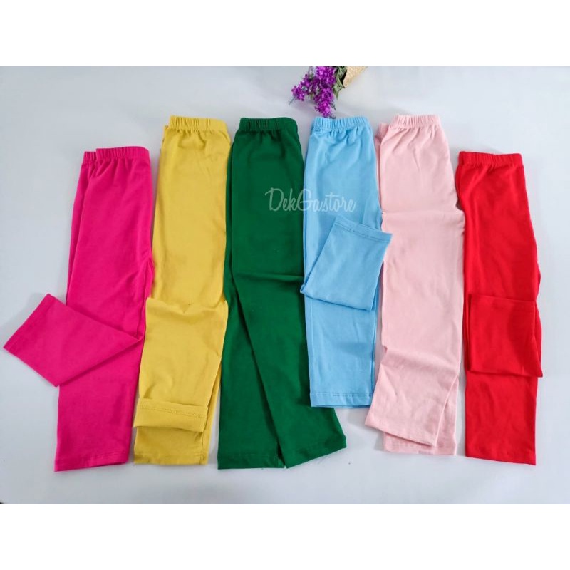 isi 3pc-5pc Legging polos anak katun spandek 0bln-12th xs-3xL