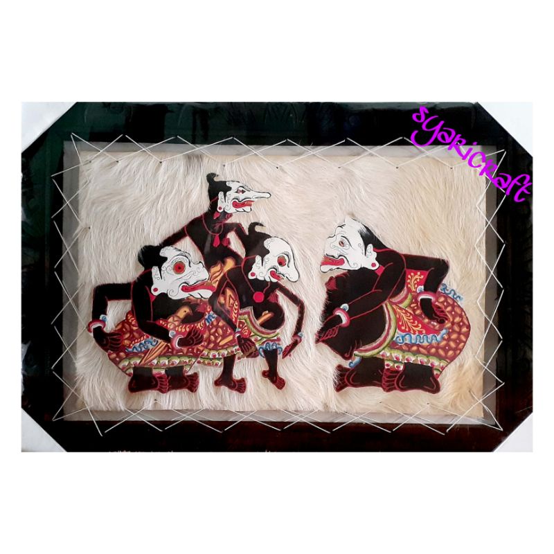 LUKISAN WAYANG PUNOKAWAN KULIT KAMBING SZ.70X50