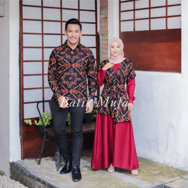 Batik couple gamis JESNA GOWN Gamis kekinian Outfit kondangan baju kondangan baju lebaran terbaru 2022