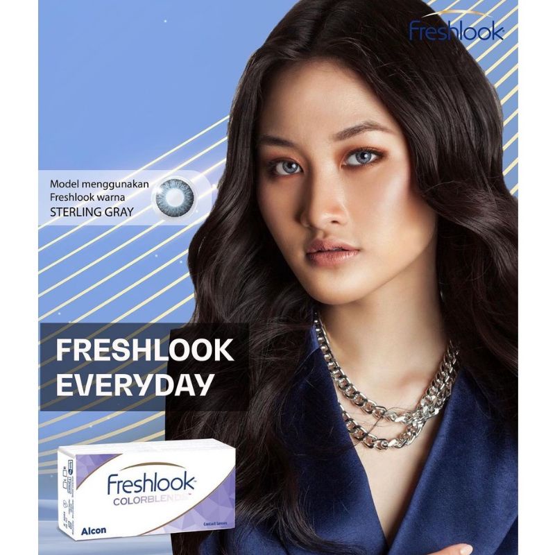 Freshlook Colorblends softlens -3,75 bulanan Sterling Gray