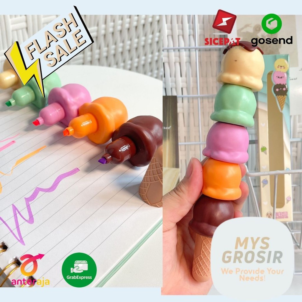 

CUTE HIGHLIGHTER STABILO SUSUN ESKRIM CONE KODE SSEK002 ALAT TULIS SEKOLAH KANTOR READY STOCK JAKARTA BISA COD INSTANT SAMEDAY HARGA SATU SET IVN502