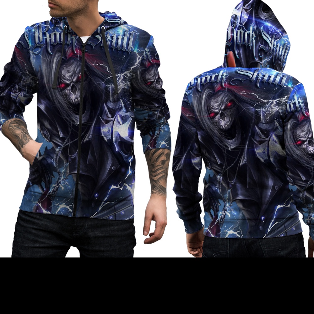 Jaket Tengkorak || Jaket Pria Tengkorak  Fullprint  || Jaket Gambar Tengkorak || Jaket Sweater Hoodi