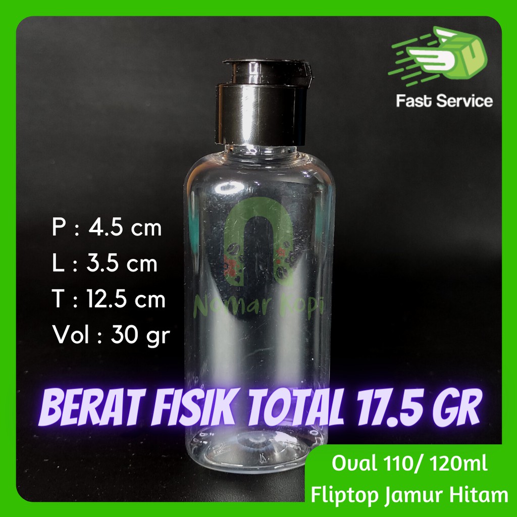 Botol 120ml Oval Fliptop Jamur