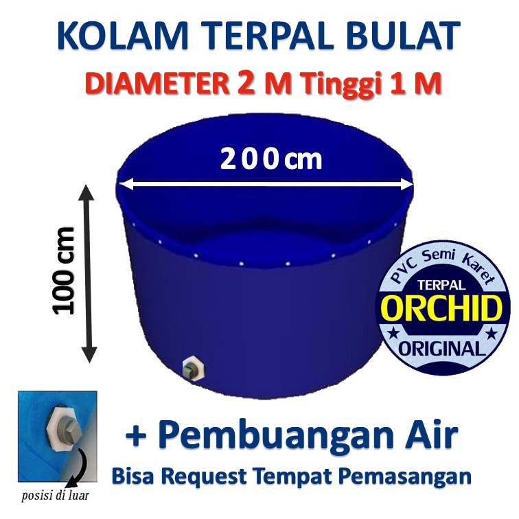 Kolam Terpal Bulat Bioflog Diameter 2 Orchid D 2 Original Kolam Bundar D 200 Diameter 200 Orchid