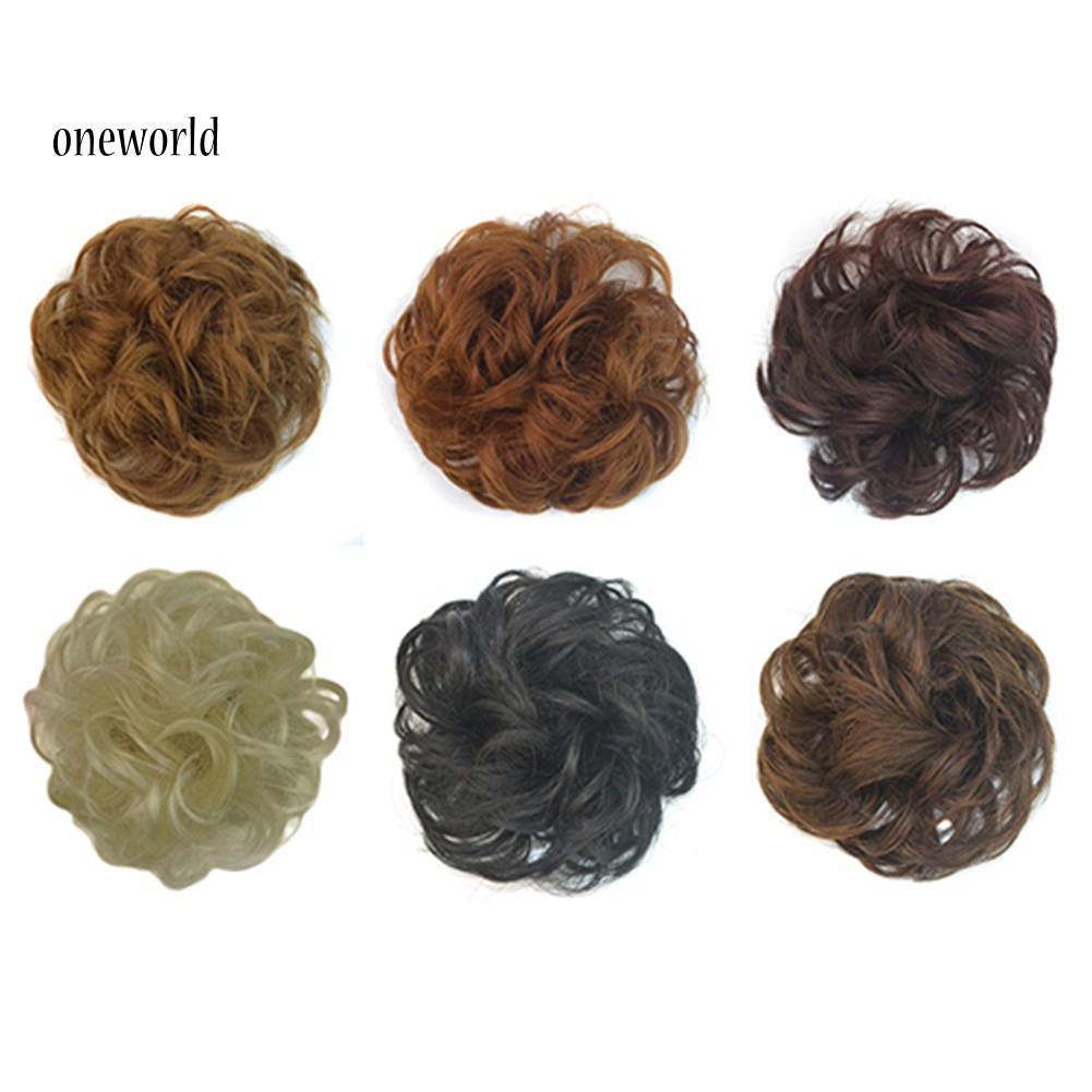 Wig Rambut Ekstensi Model Gelombang Messy Donat Untuk Wanita