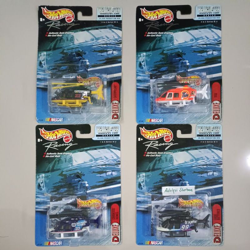 hotwheels hot wheels racing helicopter series nascar deluxe caterpillar 22 scott pruett tide 32 oakw