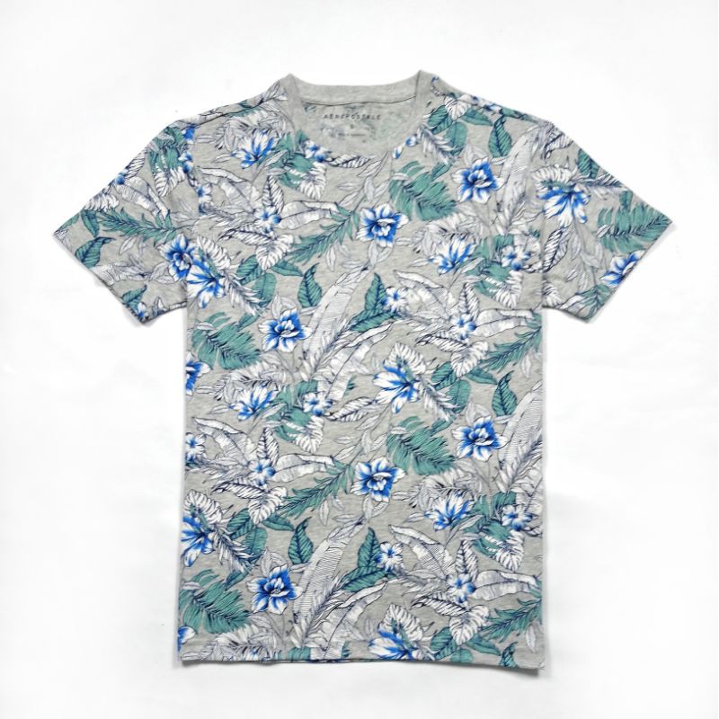 kaos pria AEROPOSTALE TROPICAL FLORAL - grey