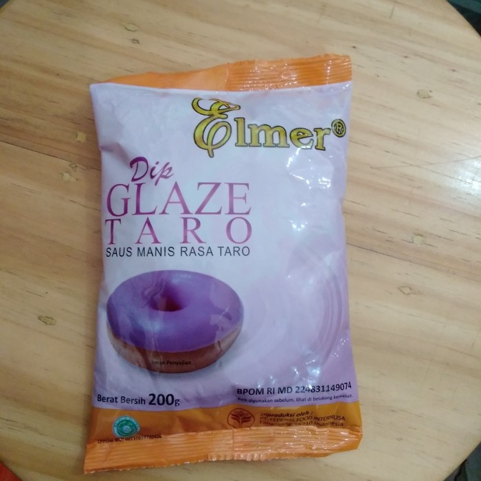 

topping donat dip glaze Elmer Taro kemasan ekonomis 200gr