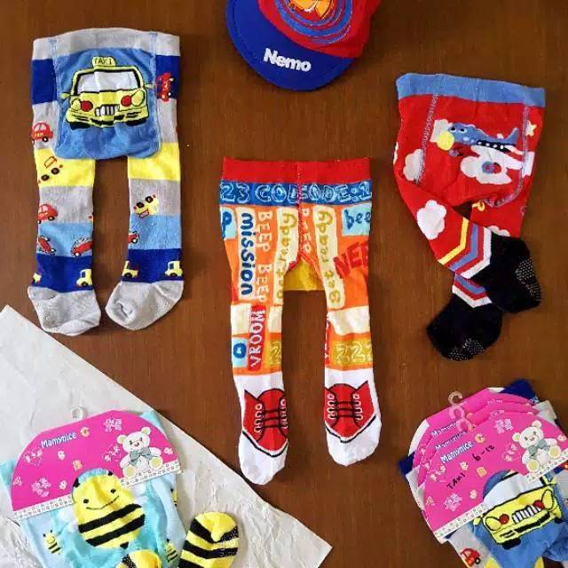 LEGGING BAYI MOTIF LAKI ANTI-SLIP / CELANA TERUSAN / BABY LEGGING BOYS COTTON RICH TIGHTS